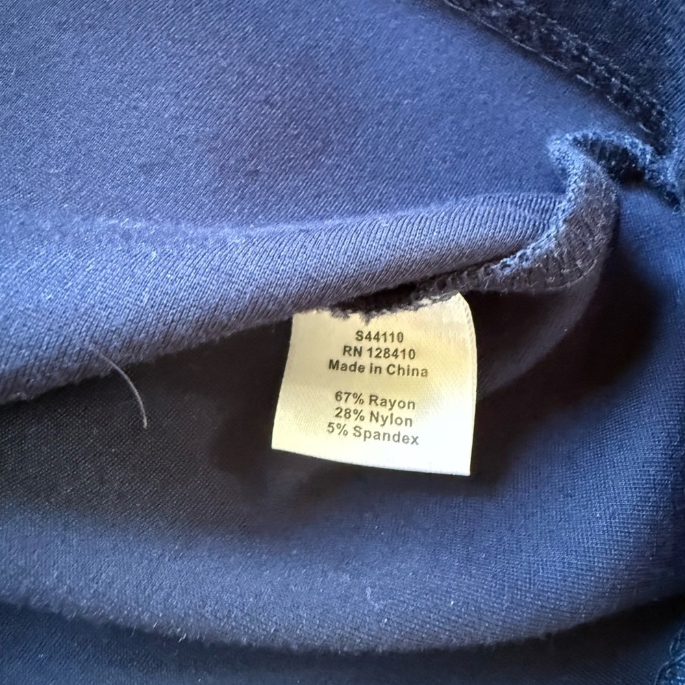 ANN MASHBURN Deep Blue Thick Rayon Dress - size small - - Picture 10 of 10